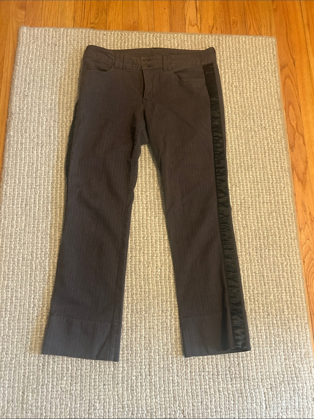 Gap women Dark Pinstripe  Pants with Satin Side Stripe low rise vintage 2000s